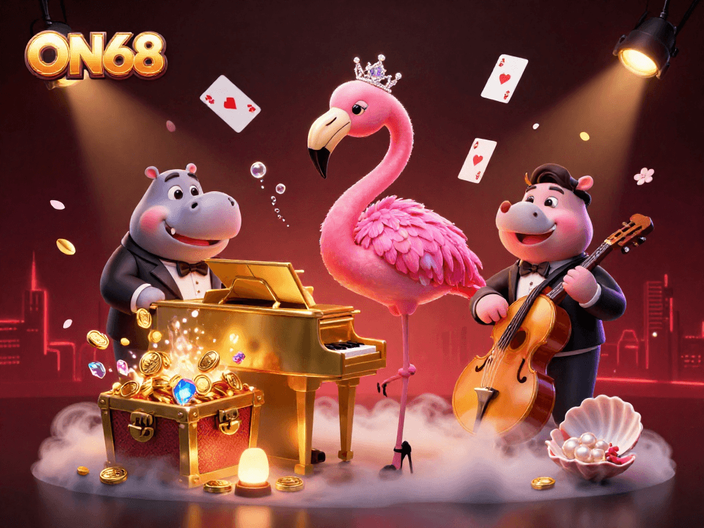 Experience exciting gaming action with ON68 as singers, characters, and treasure explode with energy.