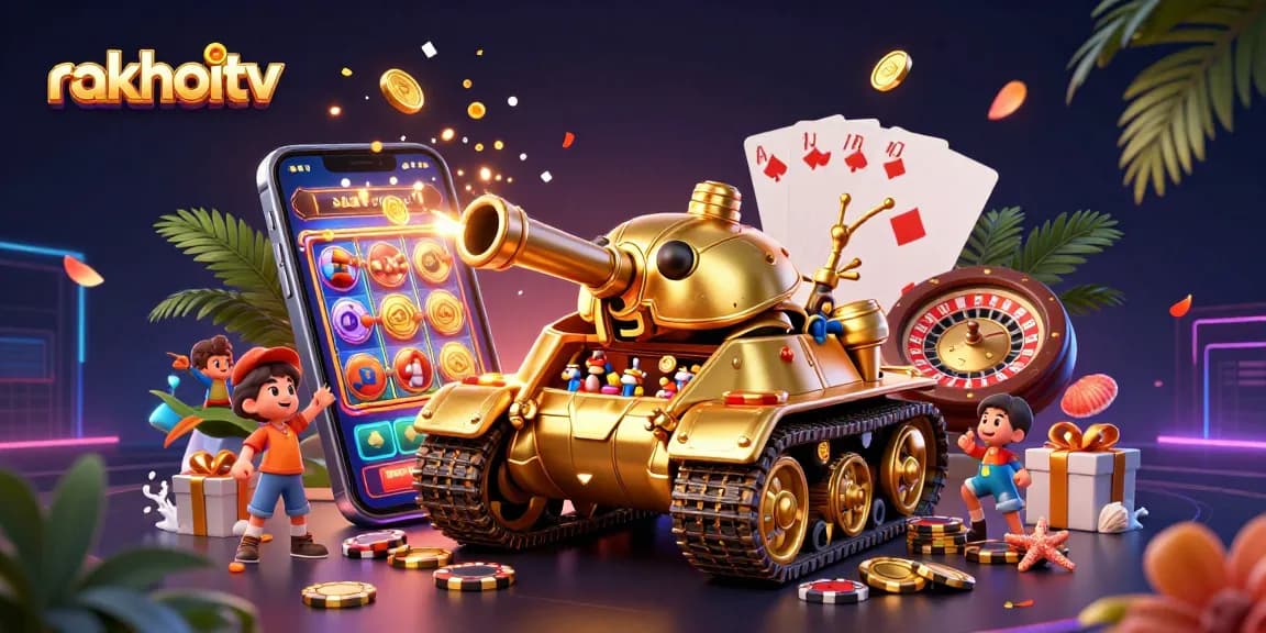 Experience rakhoitv's casino magic with a golden beetle tank showcasing a dynamic gambling world.