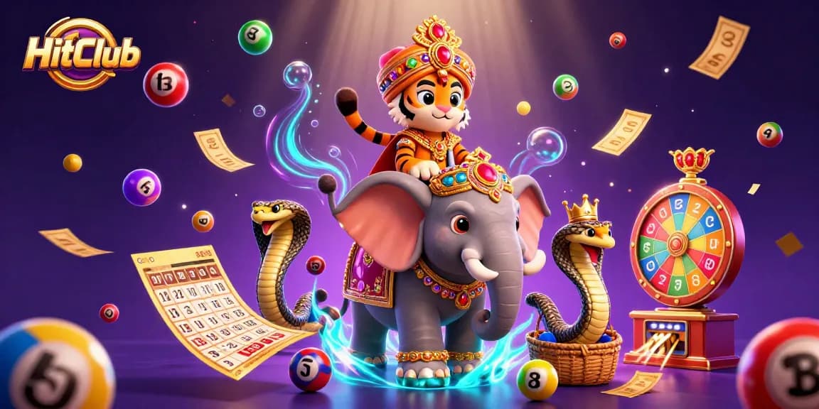 Engage in the vibrant gaming world of HitClub with a mesmerizing prize scene filled with lottery elements.