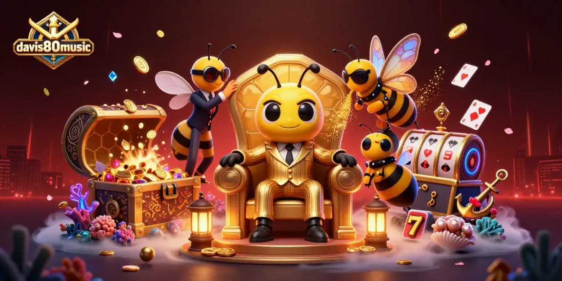 davis80smusic exemplifies casino excitement with a buzzing bumblebee mob boss, wasp bodyguards, and flashy gambling elements.