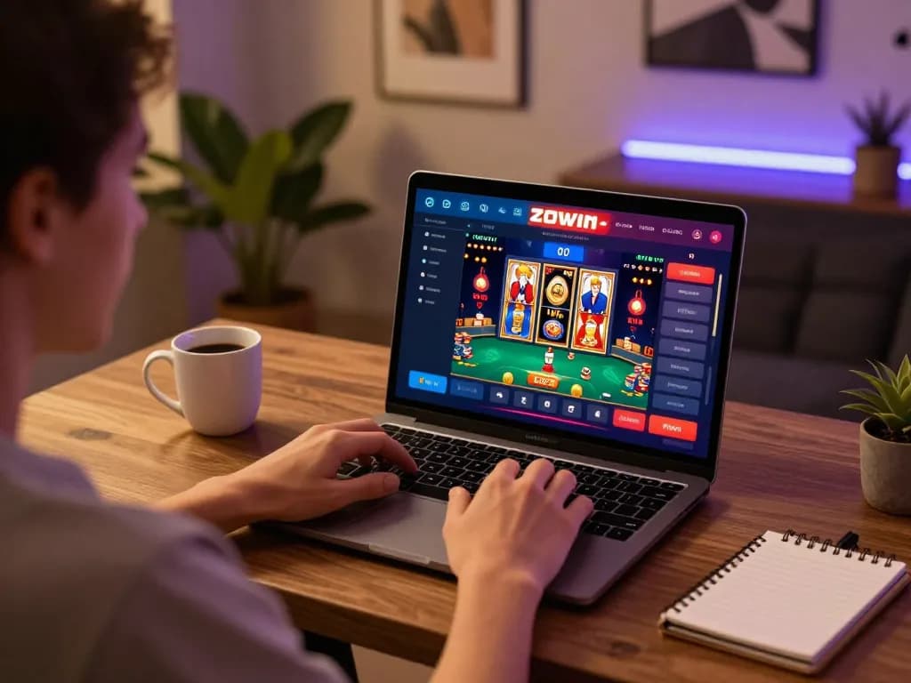 Engaging gameplay on ZOWIN online casino app showcasing poker strategies and user interface