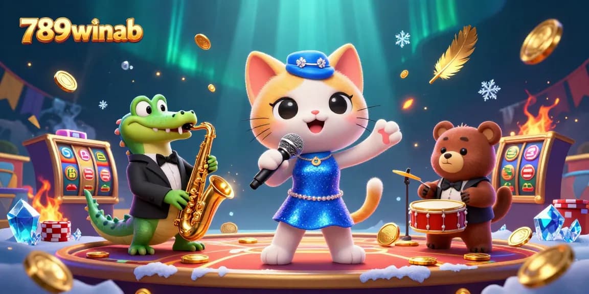 Engage in thrilling gameplay at 789winab with a vibrant casino illustration featuring fun characters and dynamic game elements.