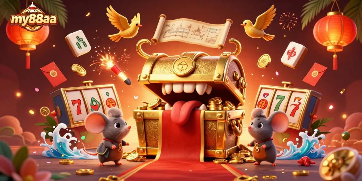 Experience thrilling jackpots at my88aa with vibrant casino-themed 3D illustration.