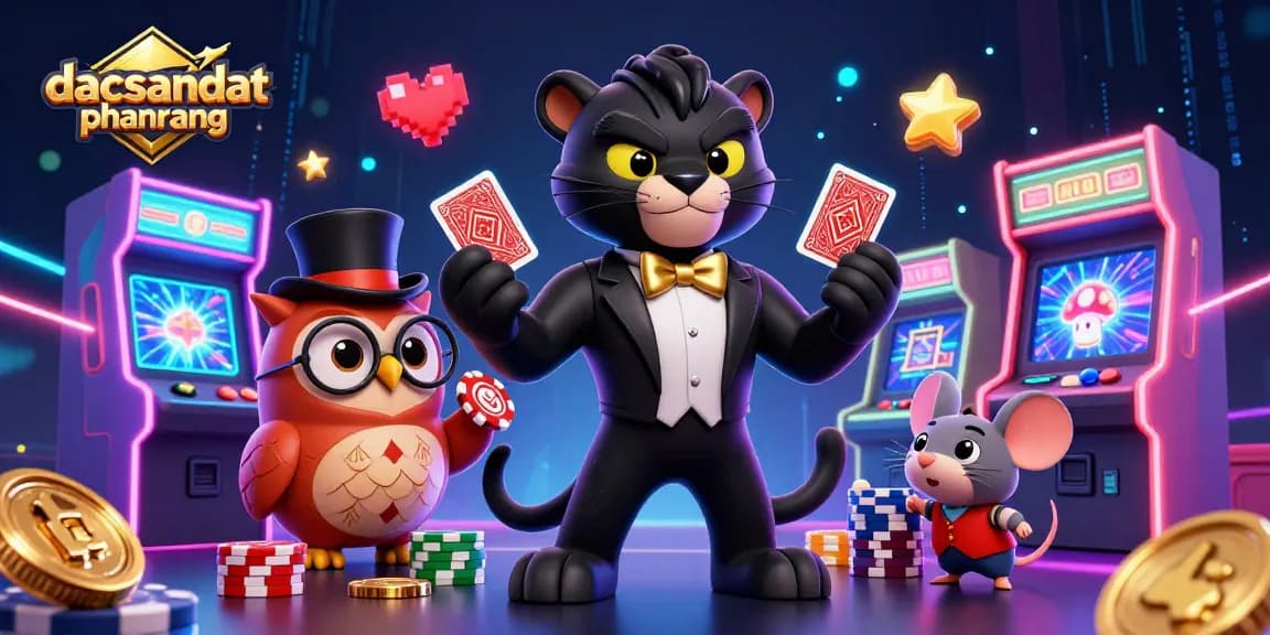 Engage in thrilling gaming action at dacsandatphanrang with stylish characters and vibrant casino elements.