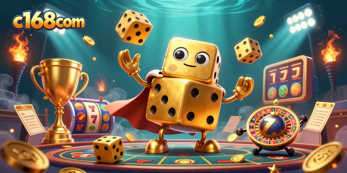 Experience thrilling gameplay with c168com’s golden dice golem and vibrant casino elements.