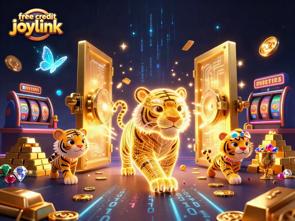 Play with free credit no deposit joylink in a vibrant digital casino scene filled with striking visuals and game elements.