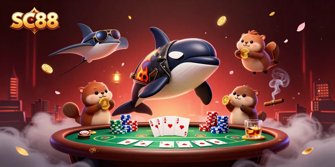 Join the excitement at SC88 with vibrant casino characters in an exhilarating poker scene.