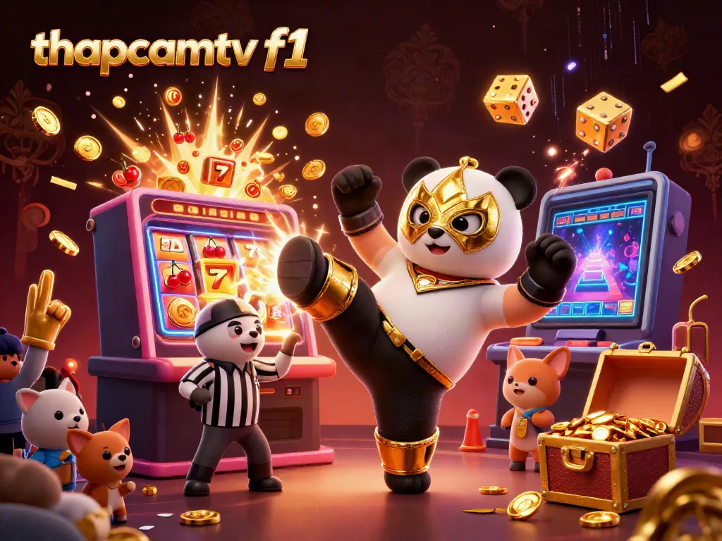 Experience thapcamtv f1 with a dynamic 3D illustration of casino fun, featuring vibrant characters and action!