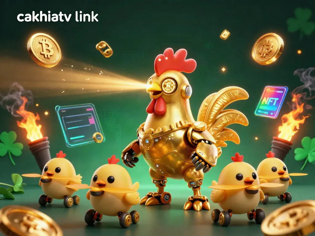 Experience the excitement with cakhiatv link as a golden rooster robot battles with luminous coins and bold visuals.
