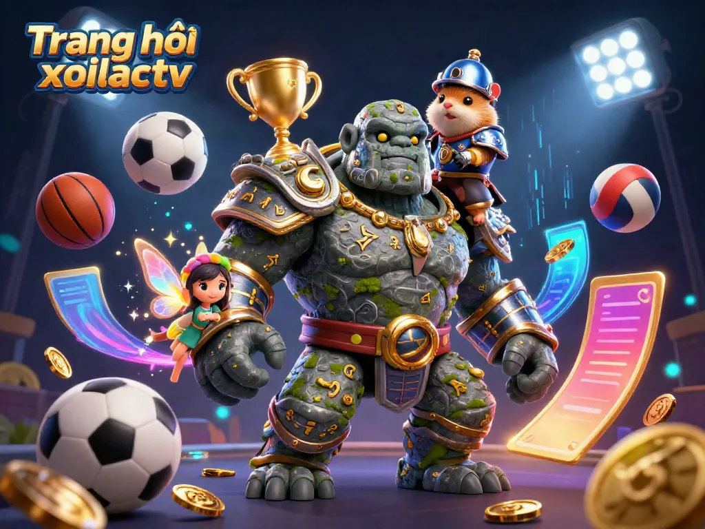 Experience exciting sports betting action with Trang chủ xoilactv's vibrant characters and elements.