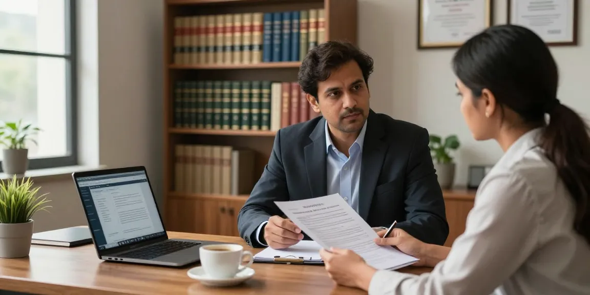 Client discussing a replacement legal strategy with a lawyer at J.K. Chaudhary & Associates, highlighting professional advice.