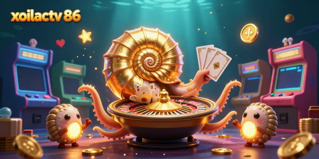 Experience thrilling excitement with xoilactv 86 as a nautilus roulette wheel entertains players amidst vibrant game elements.