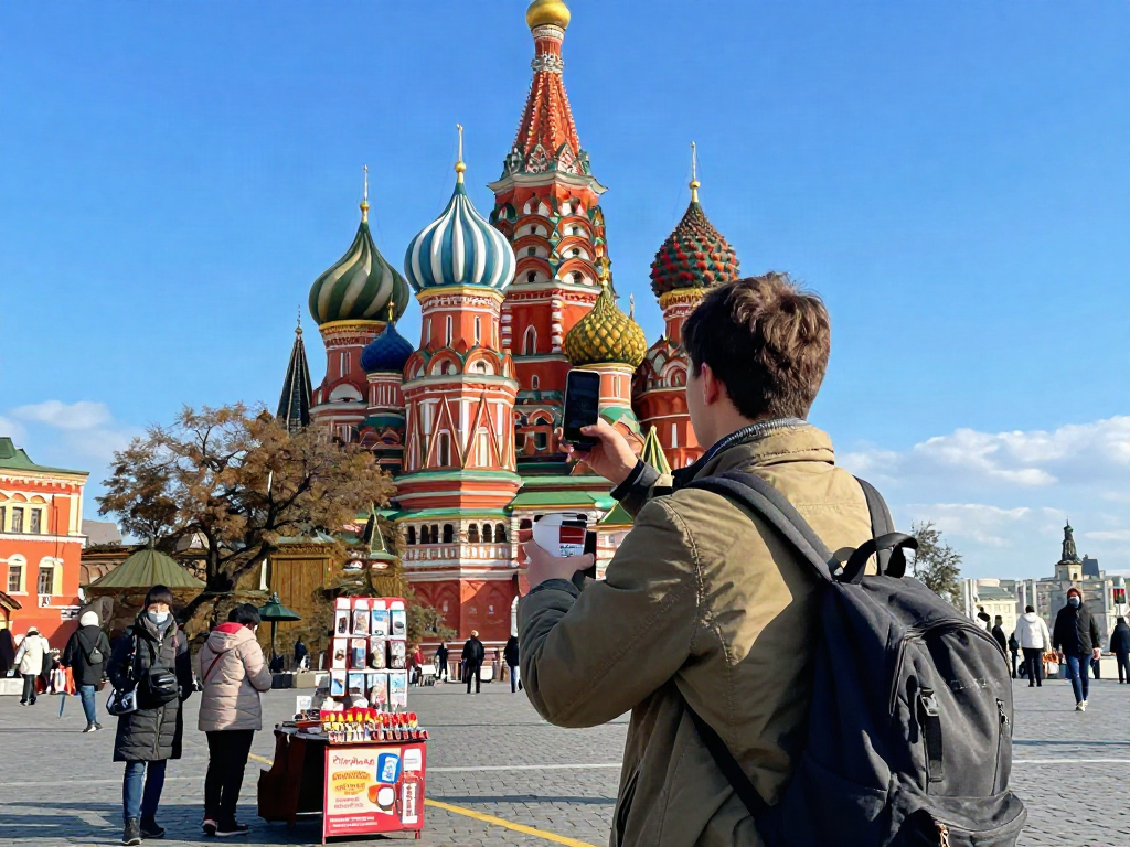 Pengunjung di Rusia menggunakan https://payinrussia.com/ untuk pembayaran mudah sambil menikmati pemandangan ikonik.