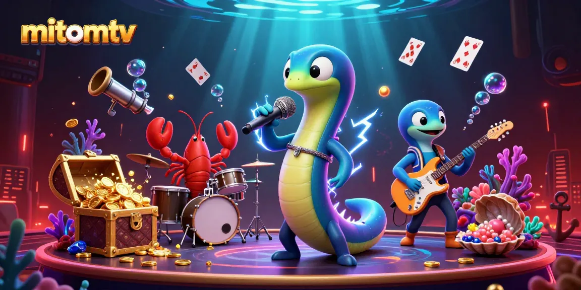Catch thrilling moments at mitomtv, where an electric eel DJ and his band light up the underwater casino stage!