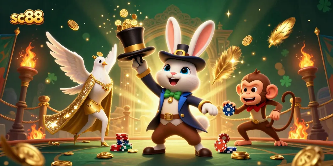 Experience thrilling winnings at sc88 with a magical casino scene filled with gold coins and gaming excitement.