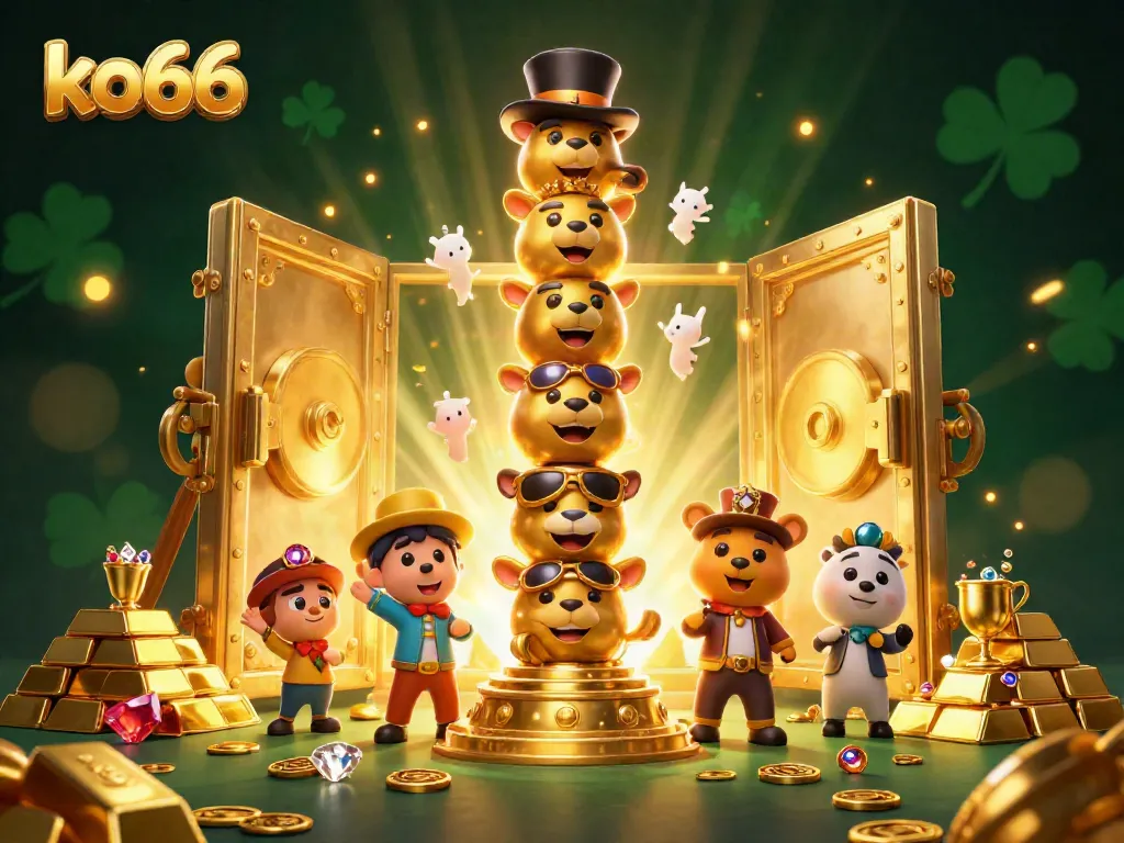 Engage in thrilling game play with ko66, featuring vibrant casino elements and animated characters.