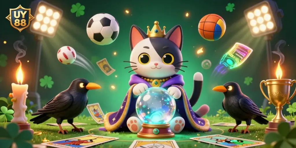 Experience the excitement of UY 88 with a dynamic illustration showcasing captivating elements of betting and casino gaming.