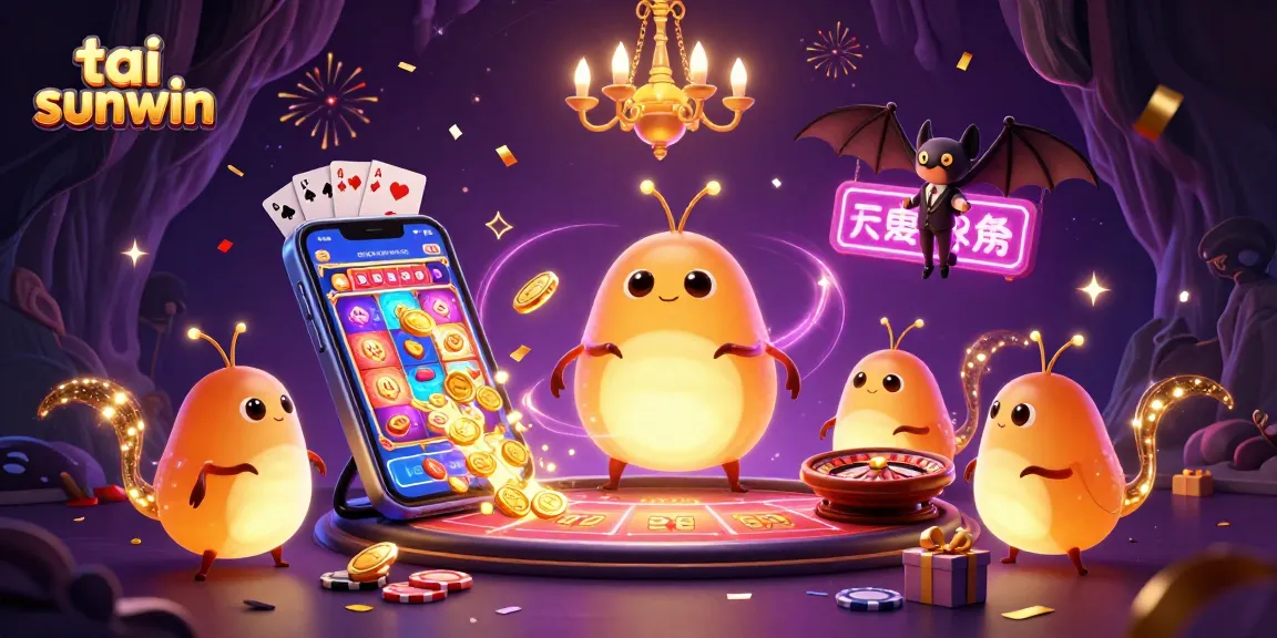 Experience the fun of tai sunwin with glowing glowworms lighting the casino, enhancing the gaming atmosphere.