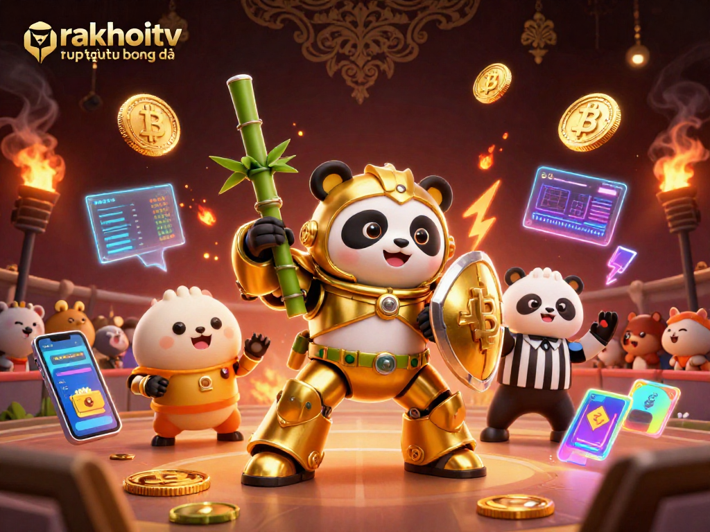 Experience rakhoitv trực tiếp bóng đá in a vibrant 3D casino arena with dynamic characters and gaming elements.