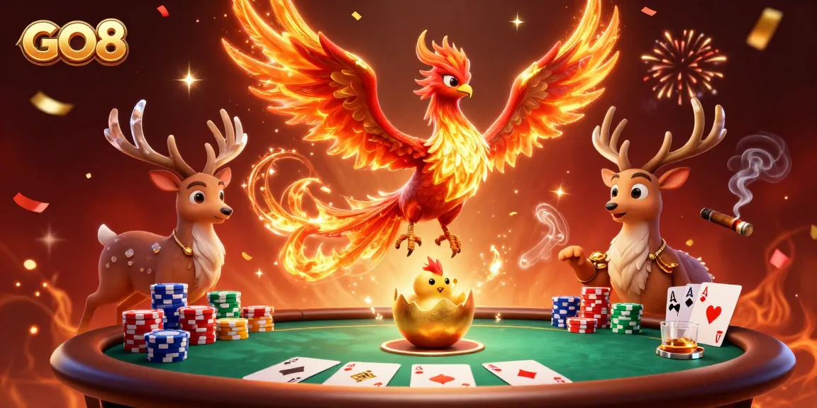 Engage in the exciting GO8 experience featuring poker action and mythical creatures.